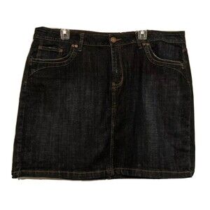 Zana Di Jeans Skirt Womens 22 Blue High Waisted Dark Wash Mid Rise A Line